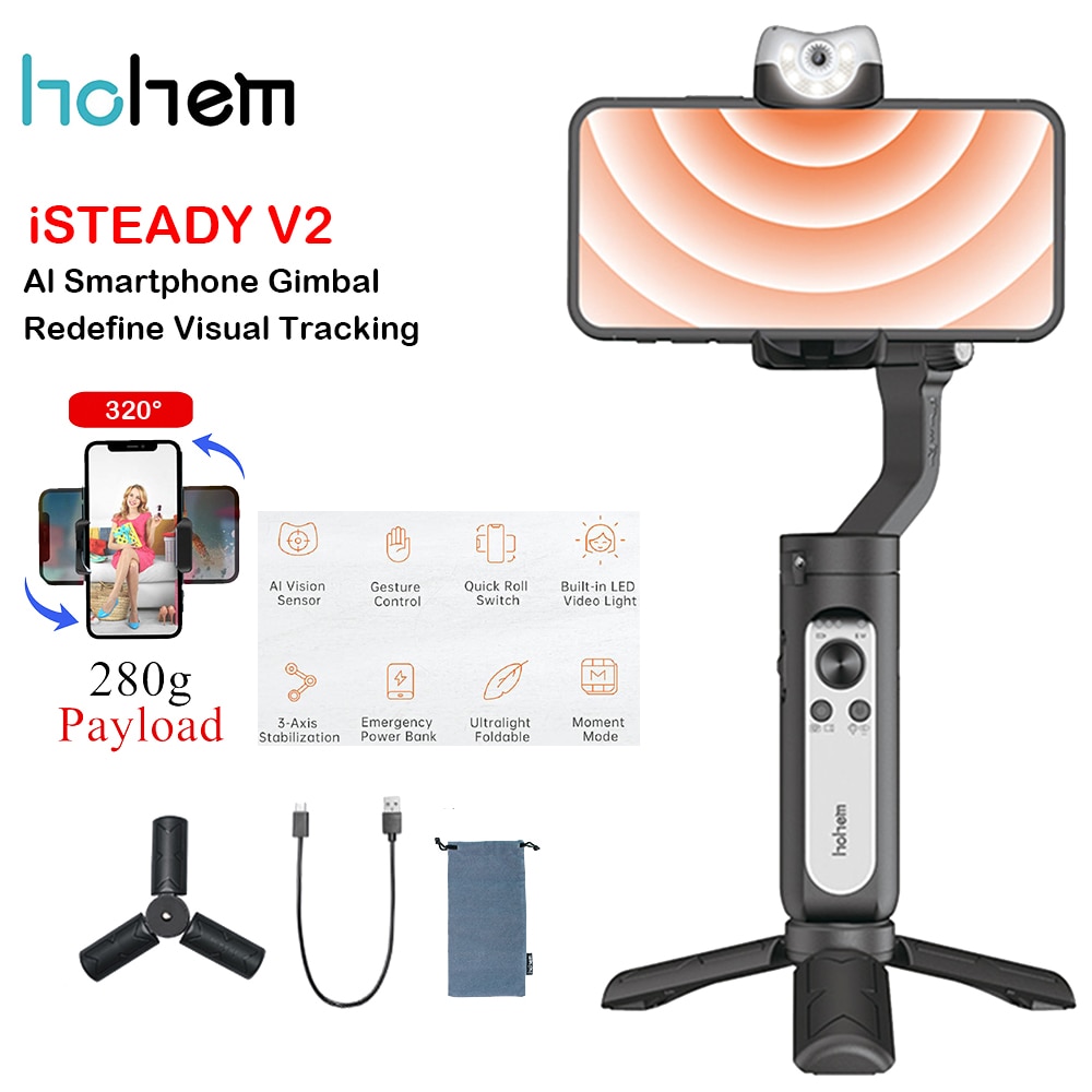 Hohem iSteady V2 AI Ʈ, 3   º, AI ־  LED  Ʈ,   
